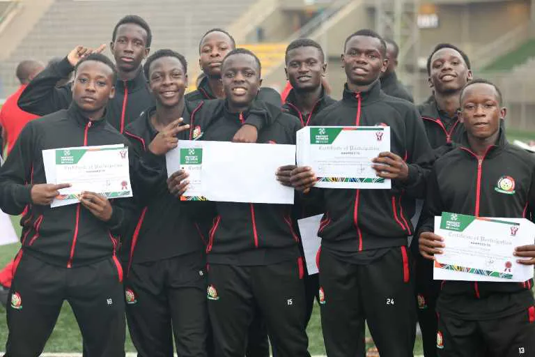 Jerome with team mates after CECAFA training in Uganda